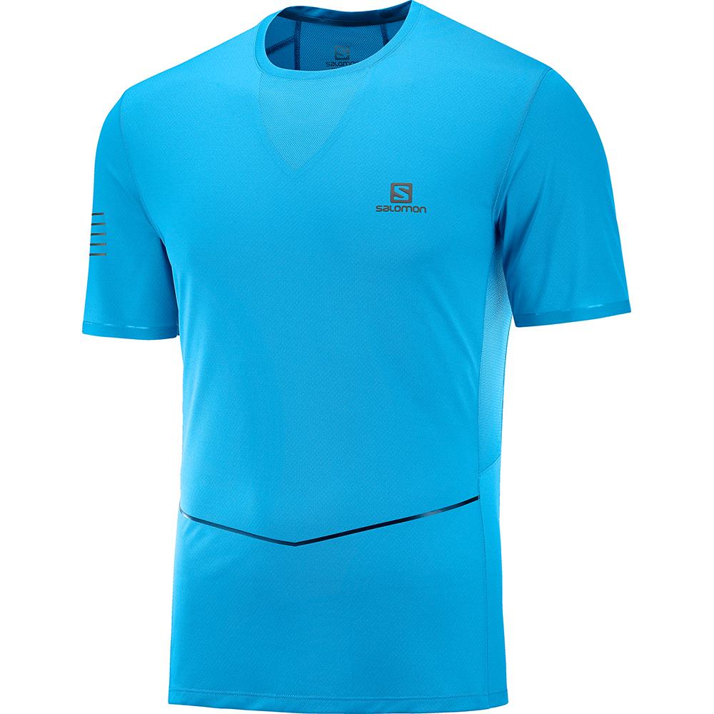 Salomon Israel SENSE ULTRA M - Mens T shirts - Blue (VRNL-97241)